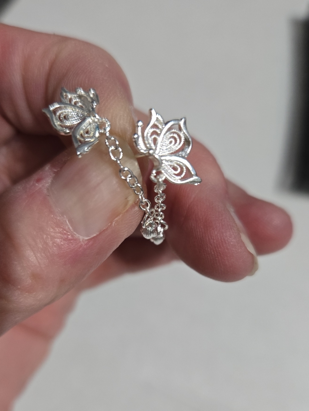 925 Silver Butterfly Wing Earrings